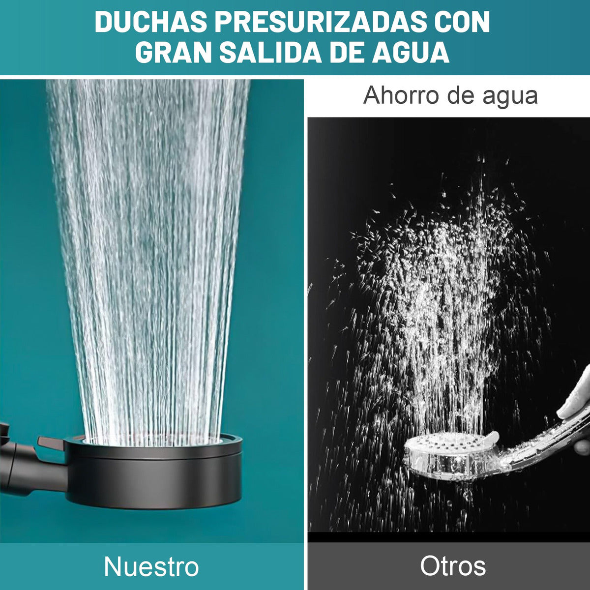 Shower Head Telephone Round High Pressure Shower Head Kit Color Black