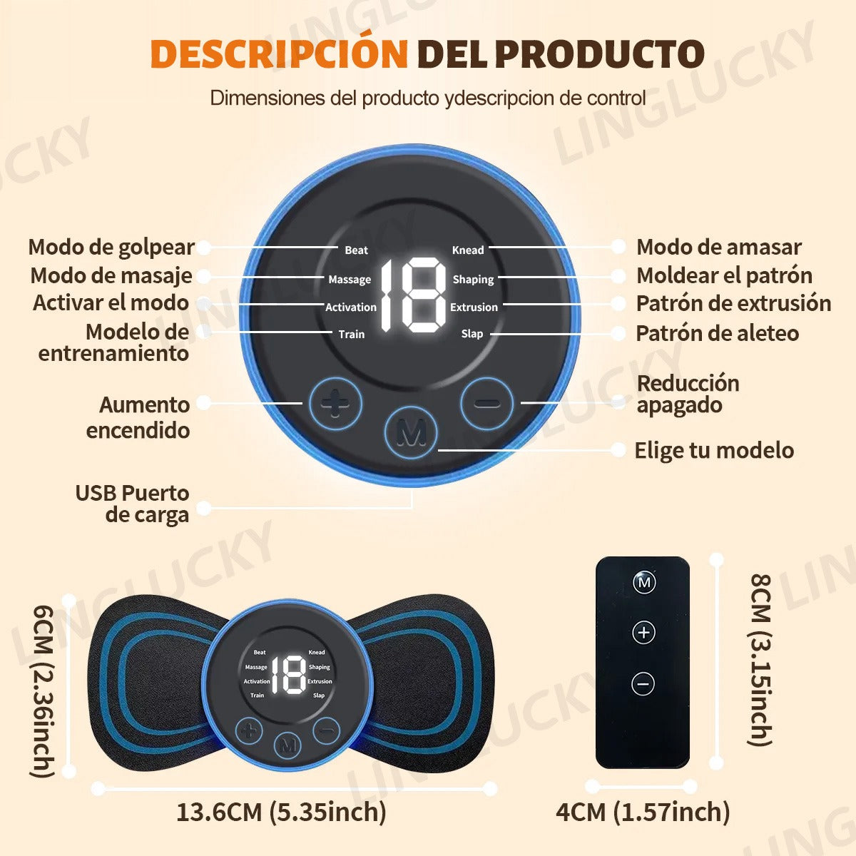 Pistola De Masaje De 6 Cabezas Y Relajador Muscular Fácil