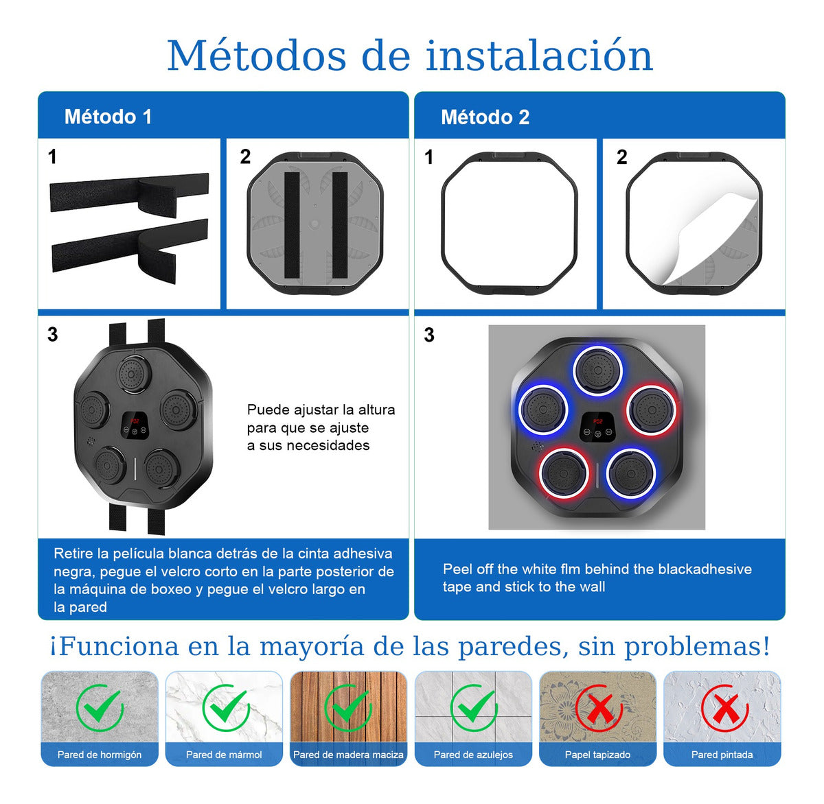 Maquina De Boxeo Musical Entrenador Inteligente Con Música