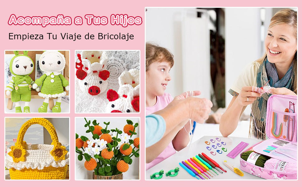 Kit Completo De Crochet Para Tejer Bordado De Set De Costura