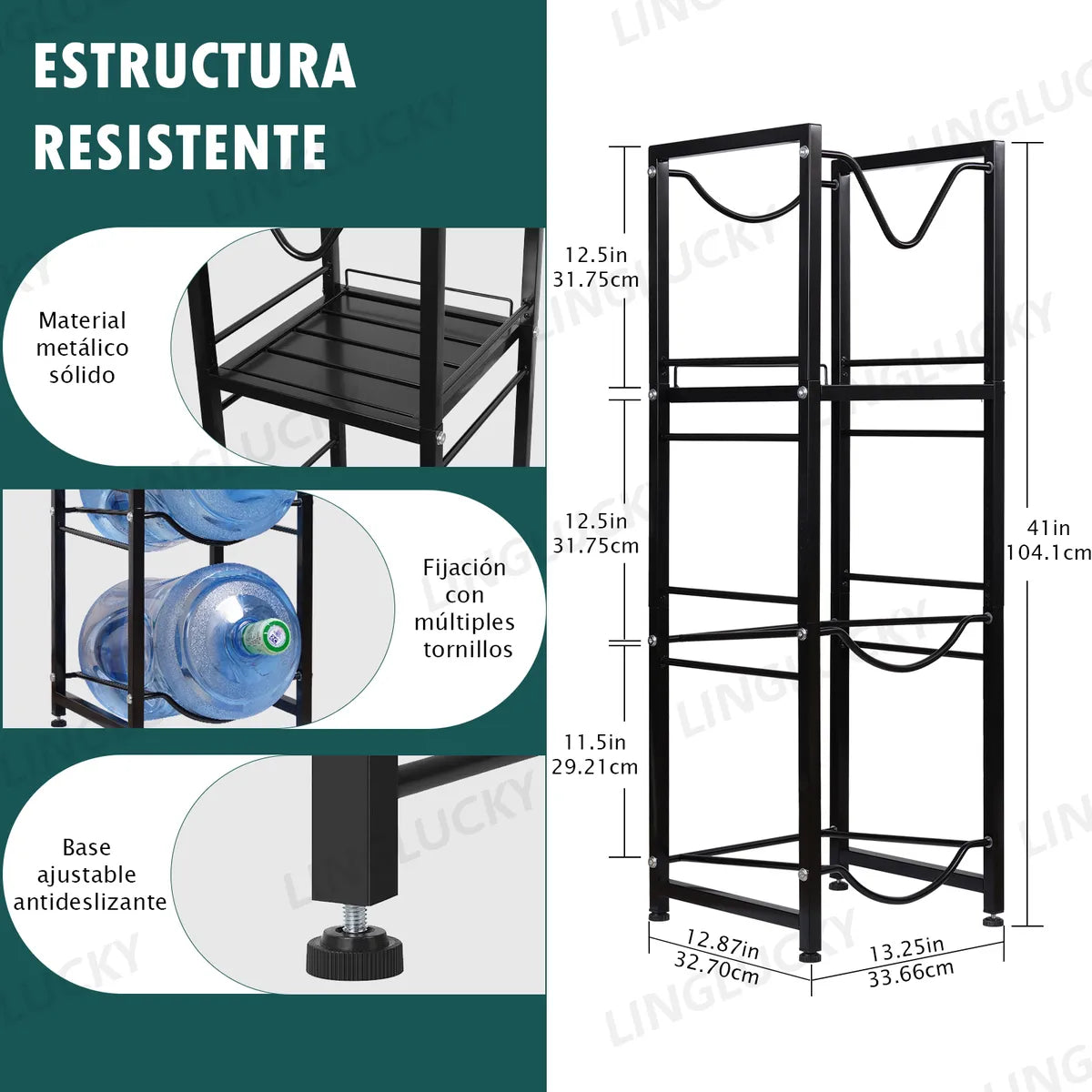 Porta Garrafones Agua 4 Piso+ 2 Válvula Dispensadora De Agua