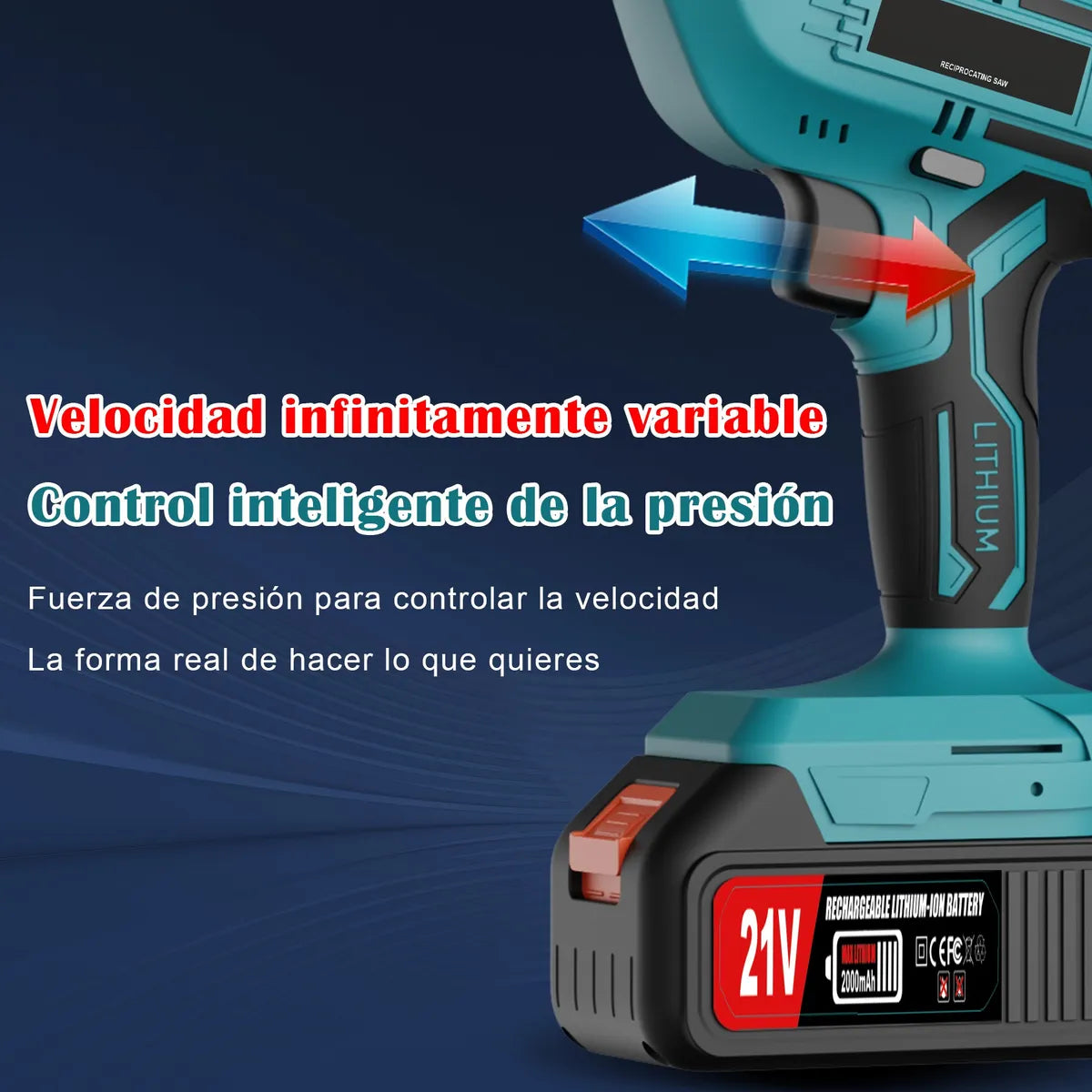 Sierra Eléctrica Recíproca Sable Inalámbrica Con 2 Baterías