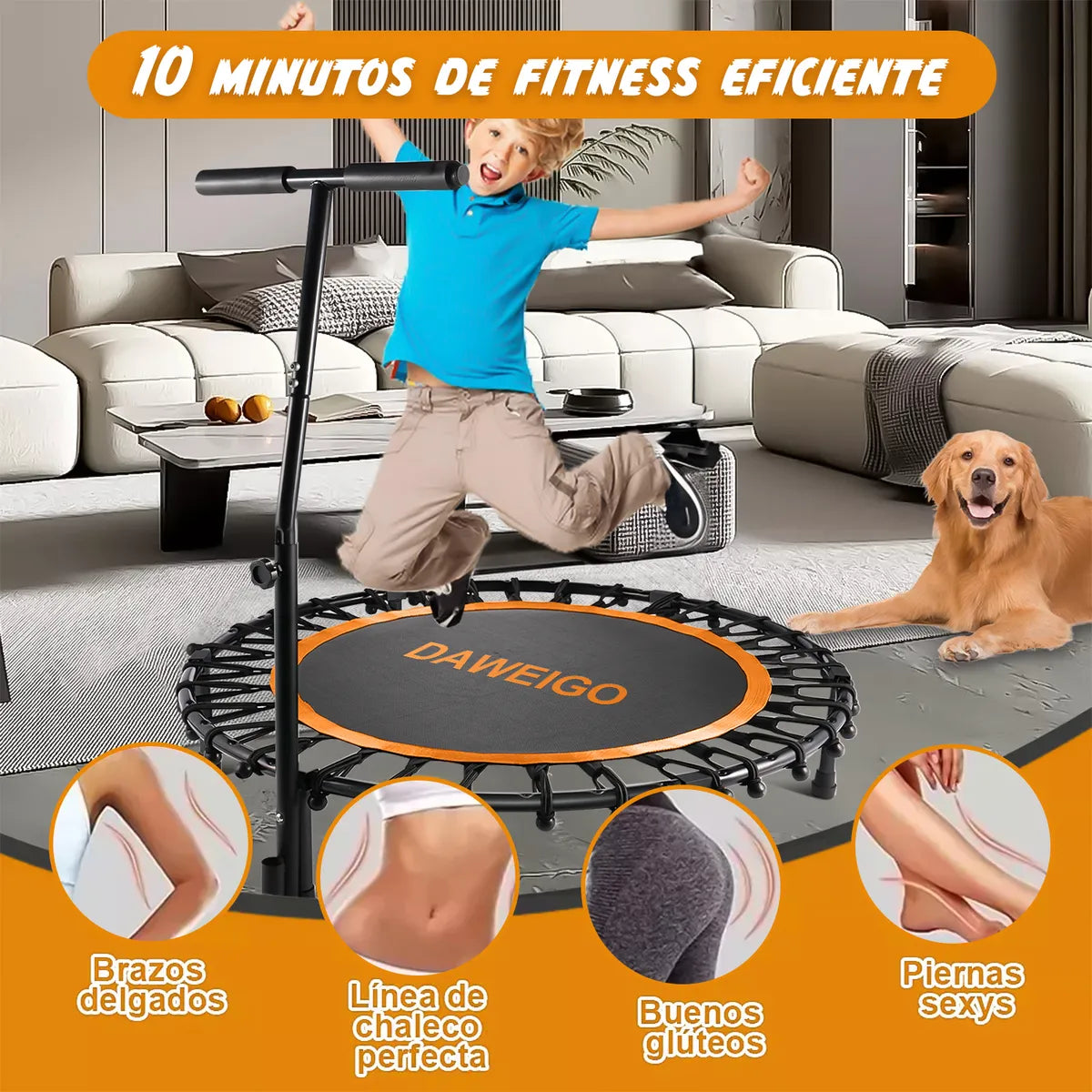 Trampolín Aeróbico Brincolín Fitness Ejercicio Ajustable T