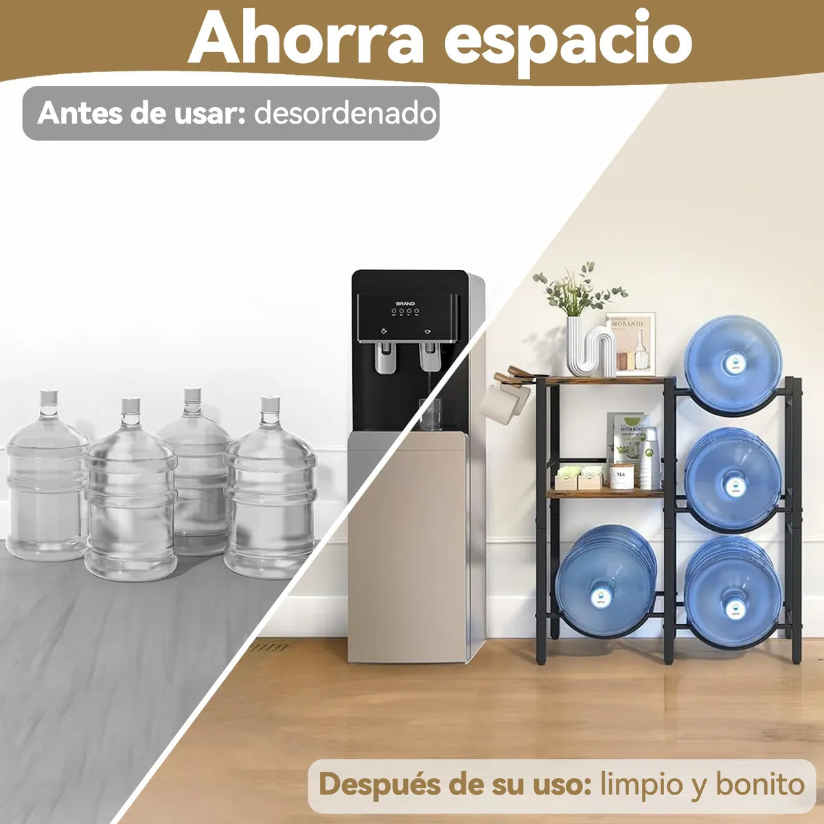 Rack Porta Garrafón Soporte Agua Con Estante Almacenamiento