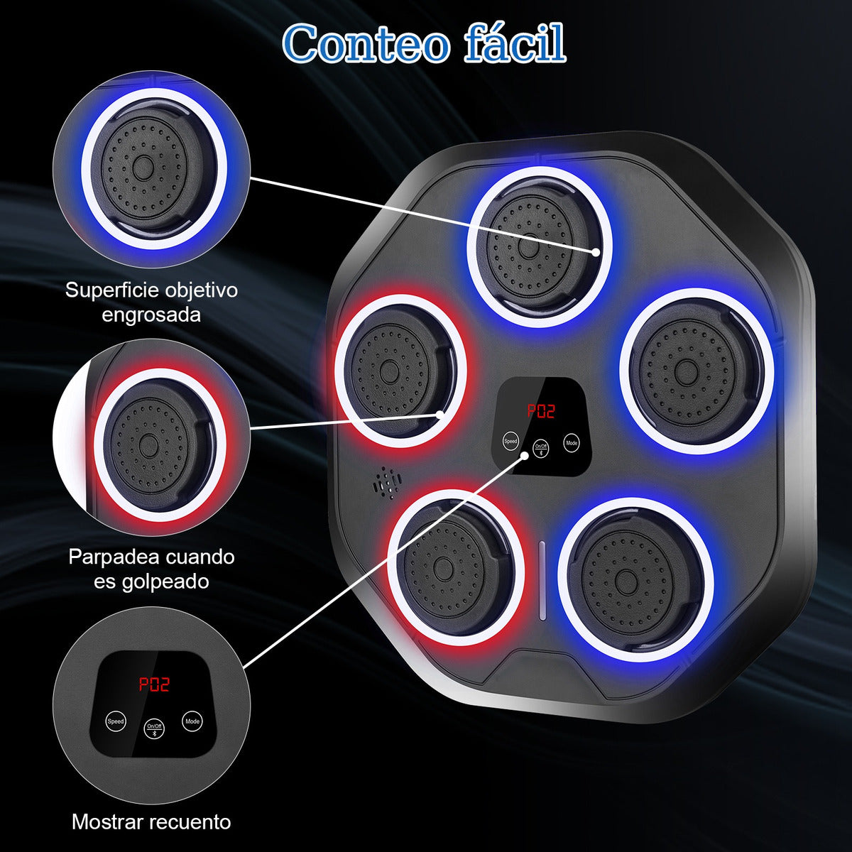 Maquina De Boxeo Musical Entrenador Inteligente Con Música