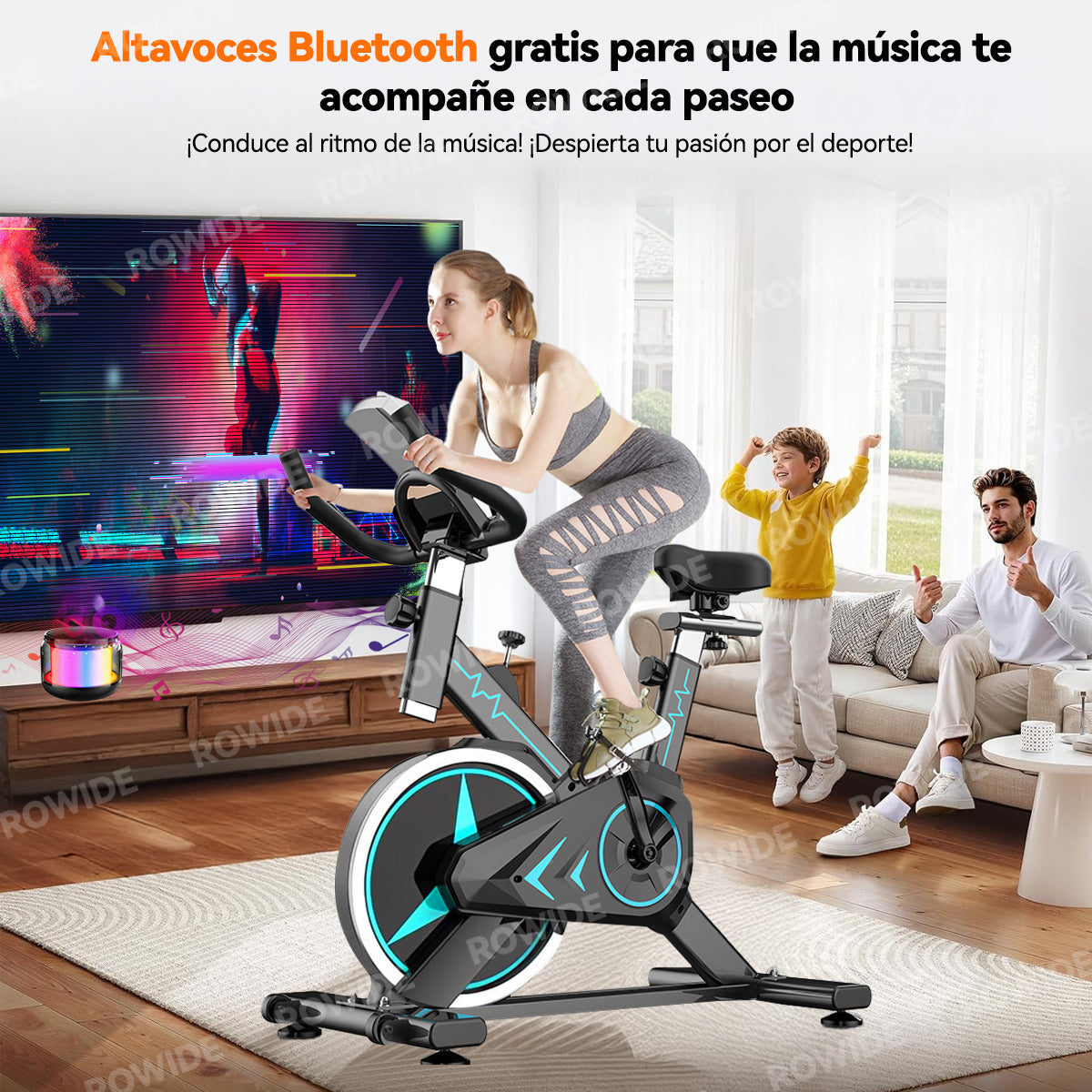 Rowide® Bicicleta Ejercicio Grande Fija Deportiva Spinning