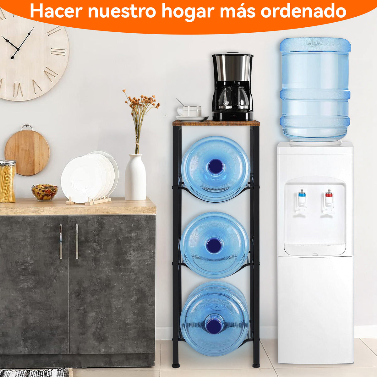 Rack Porta Garrafón Metálico 3 Niveles Para Garrafón De Agua