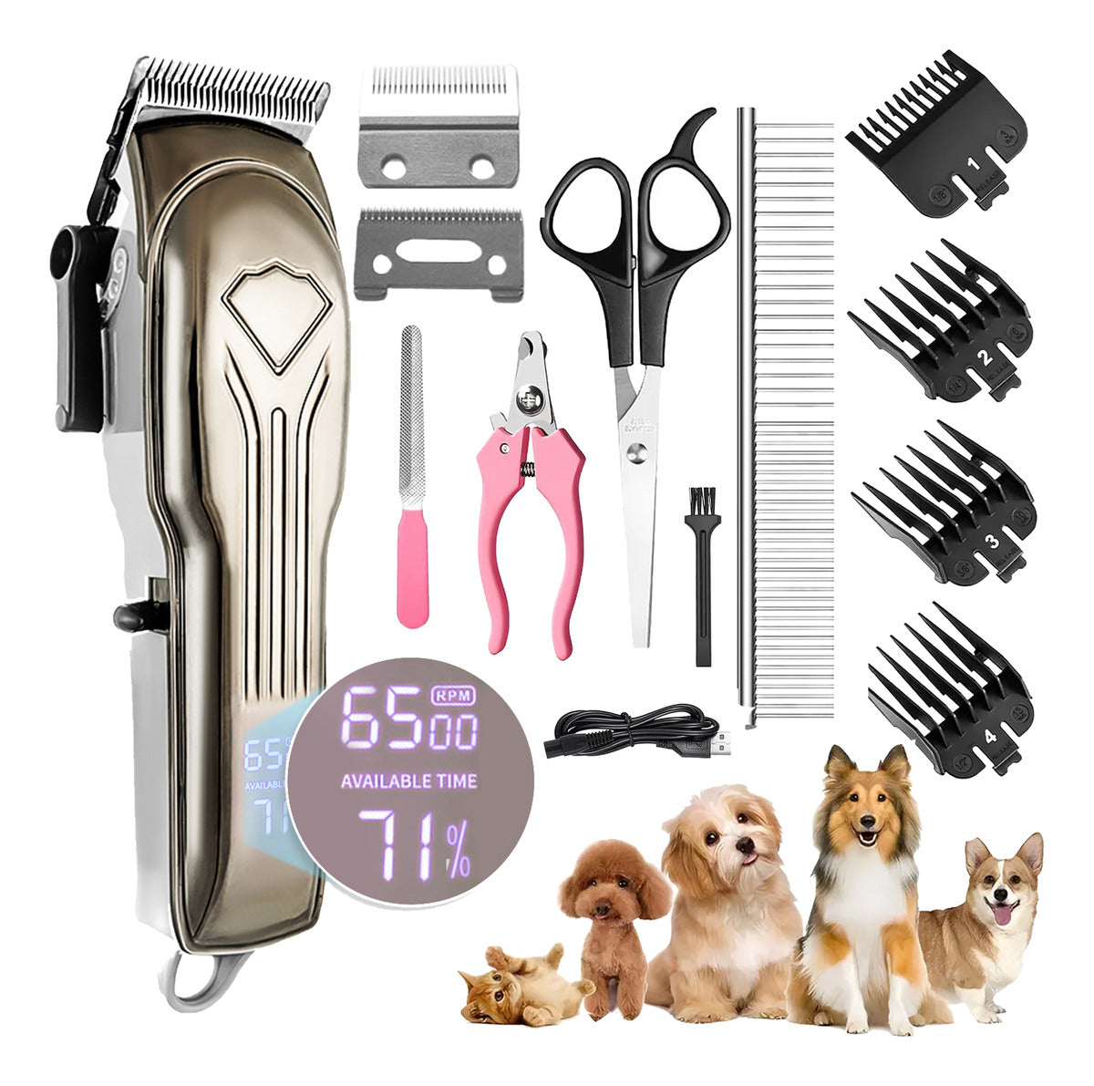 Maquina Cortador Rasurador Profesional Pelo Perro Recargable