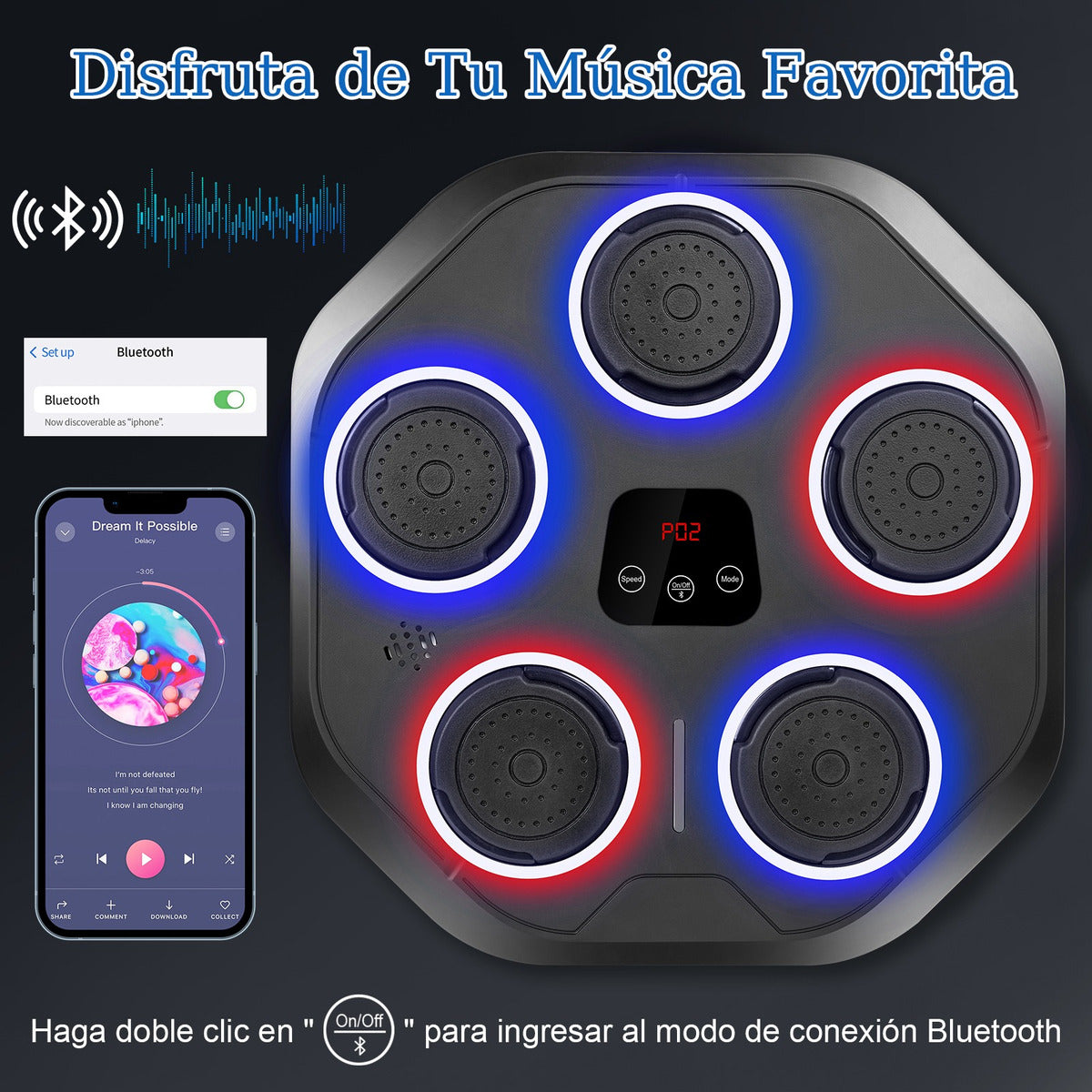 Maquina De Boxeo Musical Entrenador Inteligente Con Música