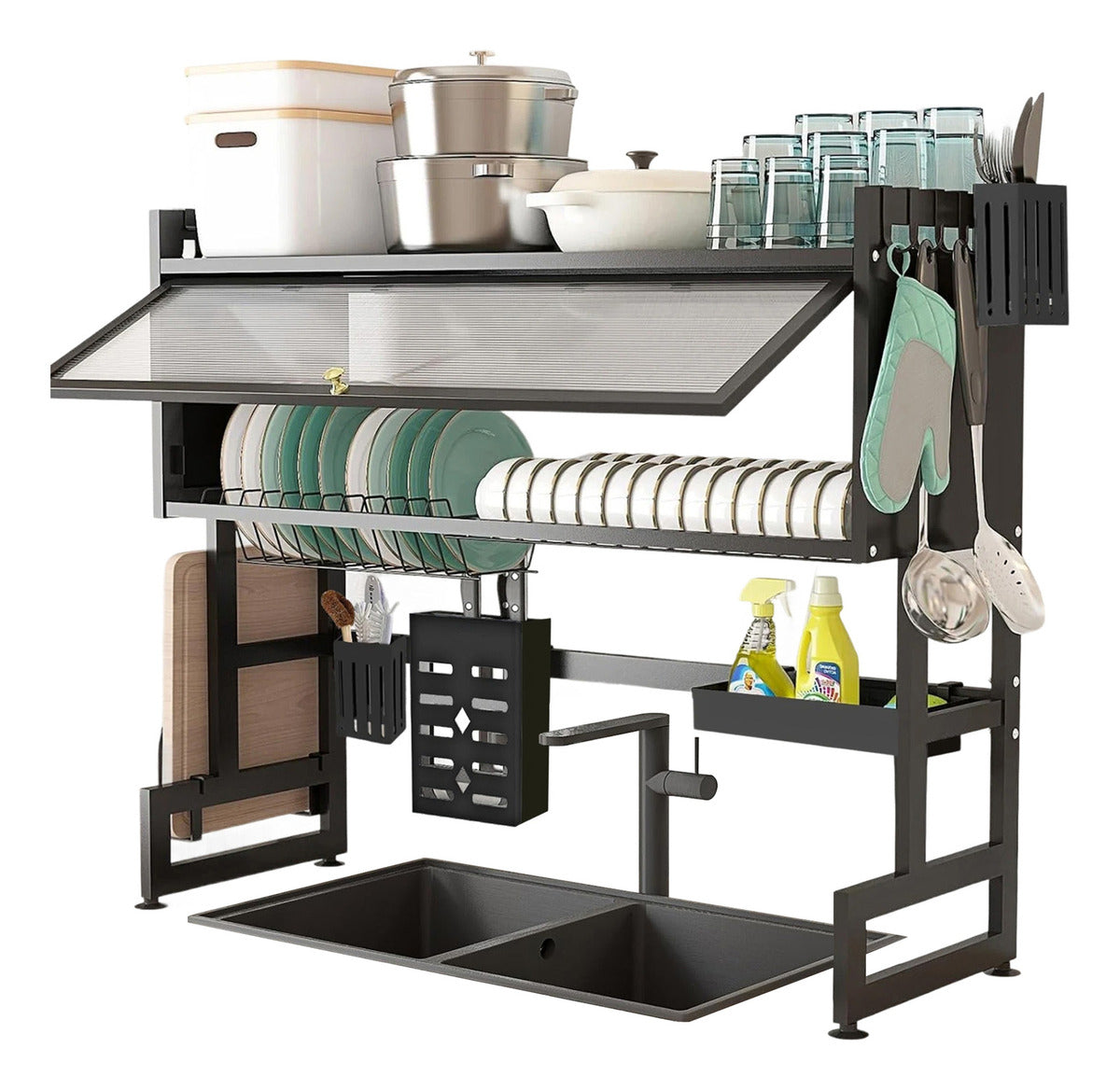 Escurridor De Trastes Sobre Fregadero Platos Con Puerta 85cm