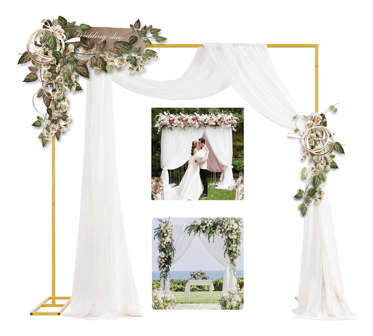 Arco De Globos Cuadrado Decorativo Soporte De Telón Fondo 2m