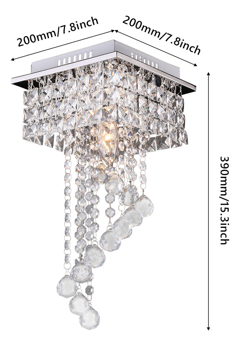 Lámpara Colgante Lámpara De Techo Cristal Metal Moderna