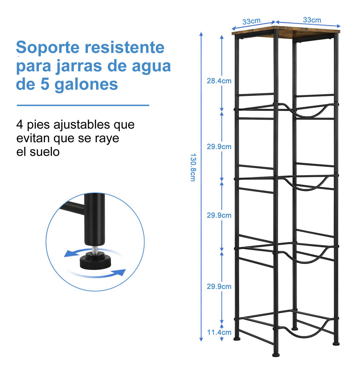 Rack Porta Garrafón Metálico 4 Niveles Para Garrafón De Agua