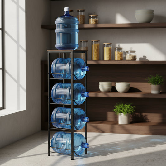 Rack Porta Garrafón Metálico 4 Niveles Para Garrafón De Agua