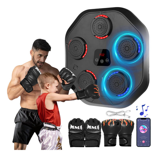 Maquina De Boxeo Musical Entrenador Inteligente Con Música Con 2 Pares De Guantes Adecuada Para Juegos Entre Padres E Hijos Deportes Y Fitness Regalo De Cumpleaños