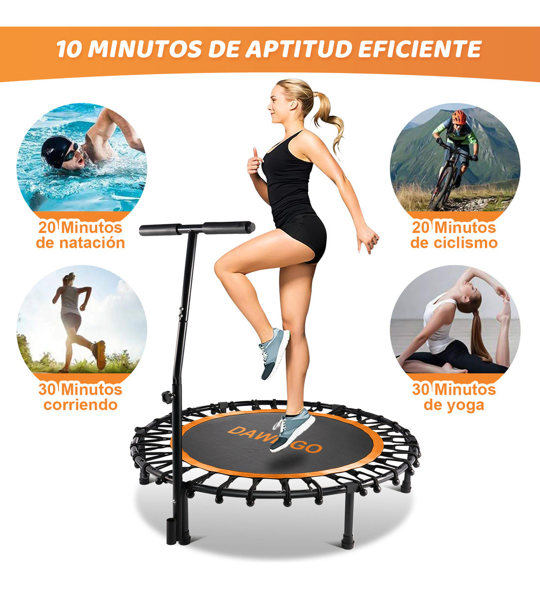Trampolin Fitness 50in Aerobicos Ejercicio Con Agarradera