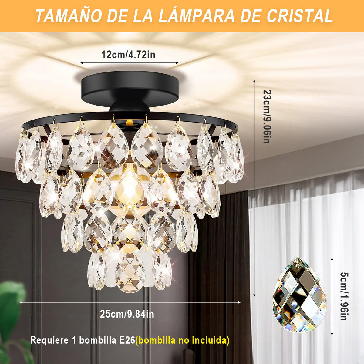 Lámpara De Techo Moderna Colgantes Cristal Lujoso Decorativa