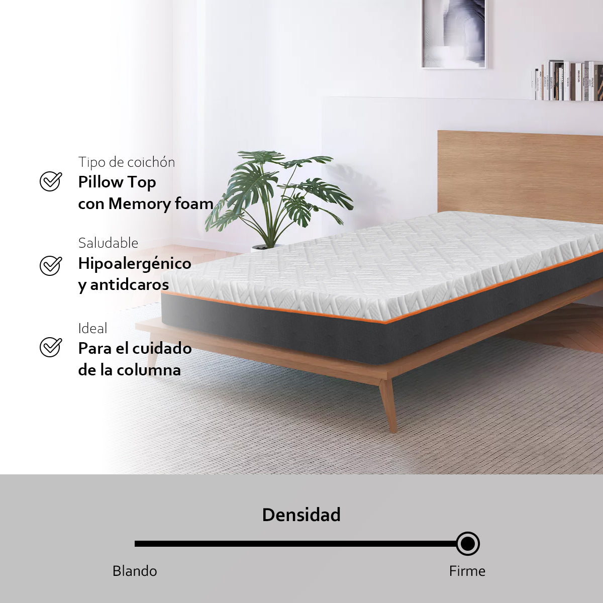 Colchoneta Memory Foam Matrimonial Sobre Colchón Fresca De 5