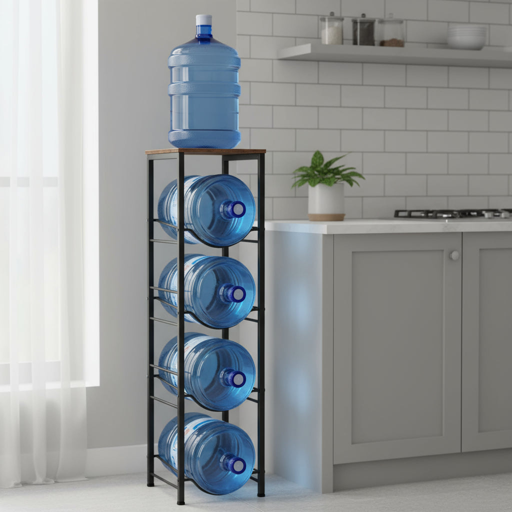 Rack Porta Garrafón Metálico 4 Niveles Para Garrafón De Agua