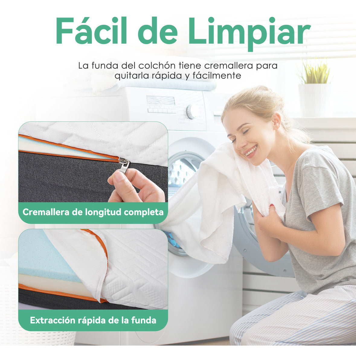 Colchoneta Memory Foam Matrimonial Sobre Colchón Fresca De 5