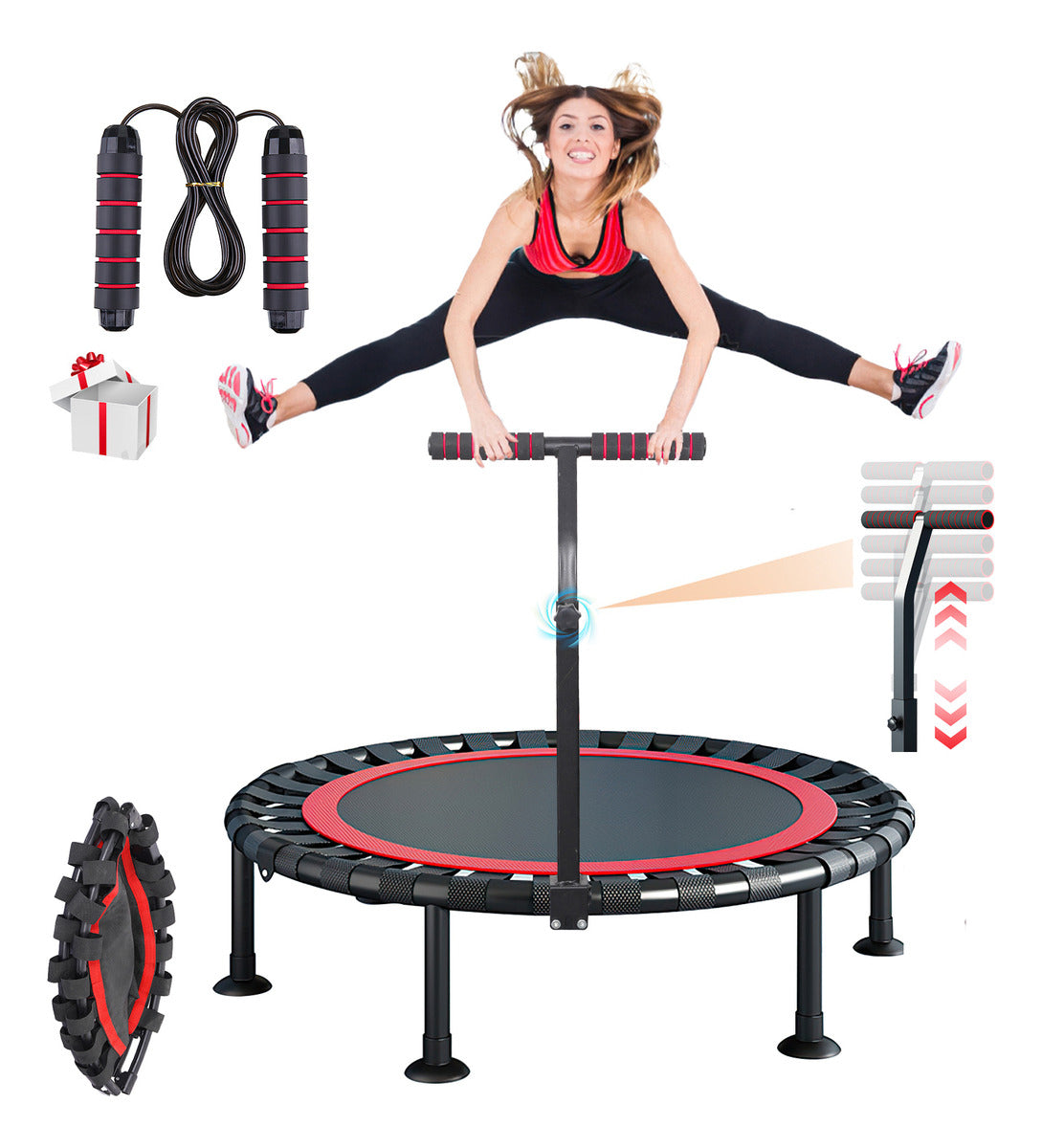 Trampolín Brincolín Aeróbicos Fitness Plegable Ajustable T