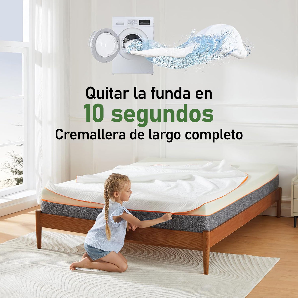 Colchoneta Memory Foam Matrimonial Sobre Colchón Fresca De 5