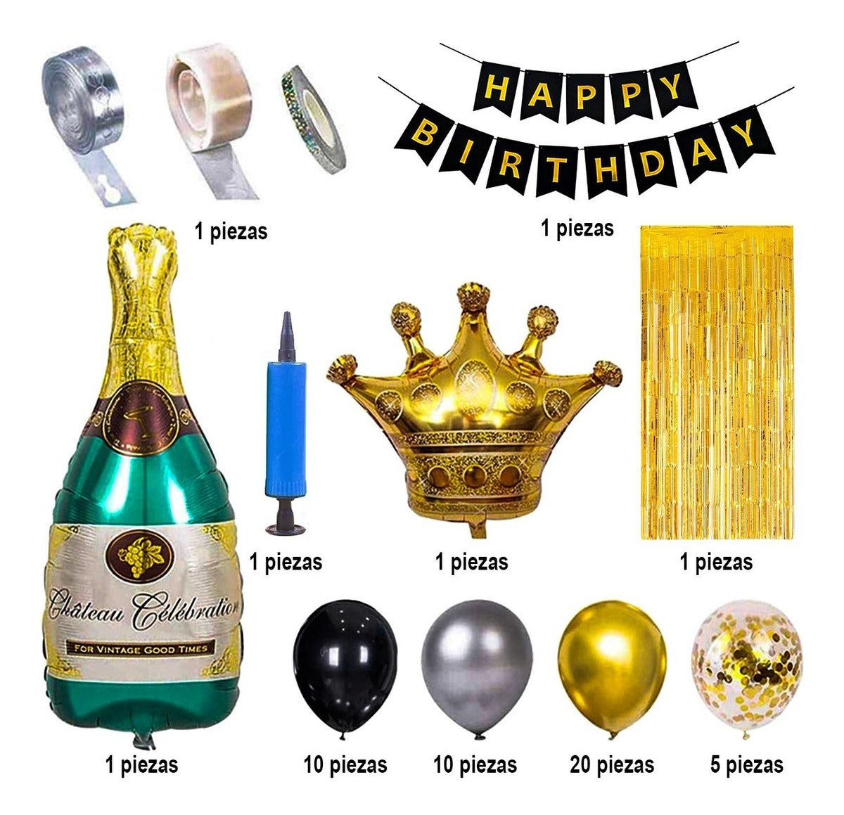 Kits De Globos De Metal Cumpleaños Decoraciones De Fiesta