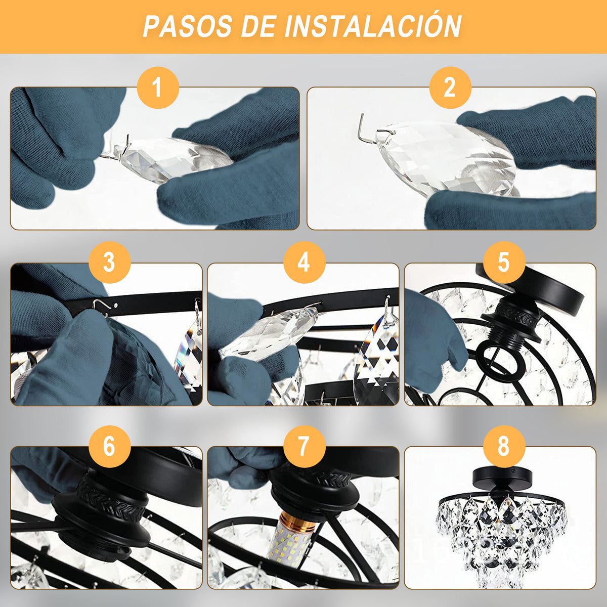 Lámpara De Techo Moderna Colgantes Cristal Lujoso Decorativa