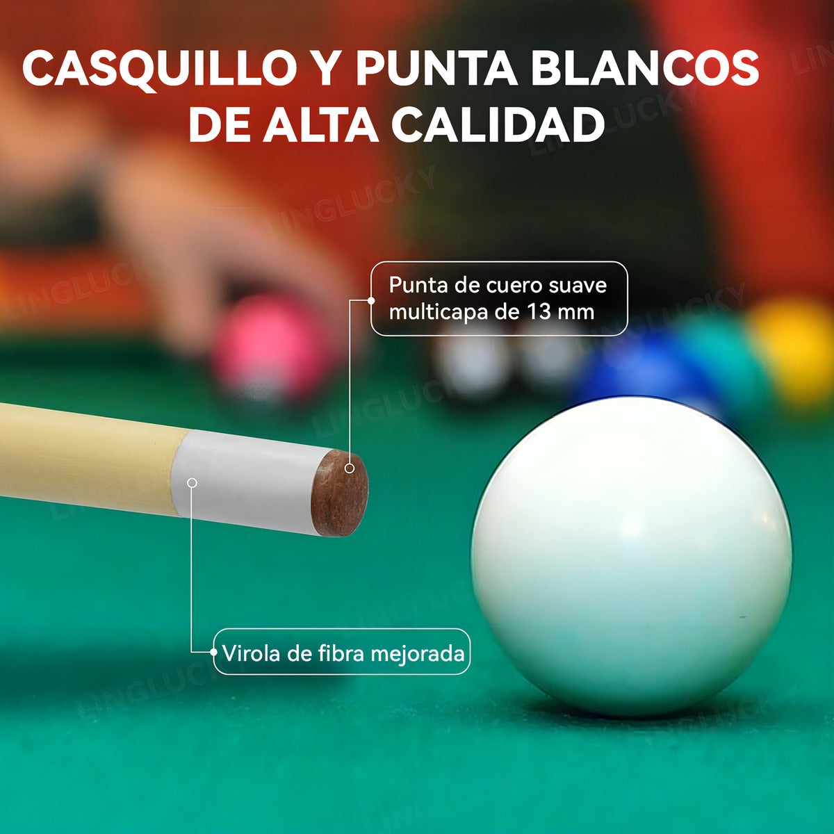 1 Tacos Billar De Maple Palos Snooker Desarmable Profesional 550 G