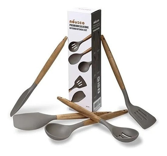 Juego 5 Utensilios De Silicona De Cocina