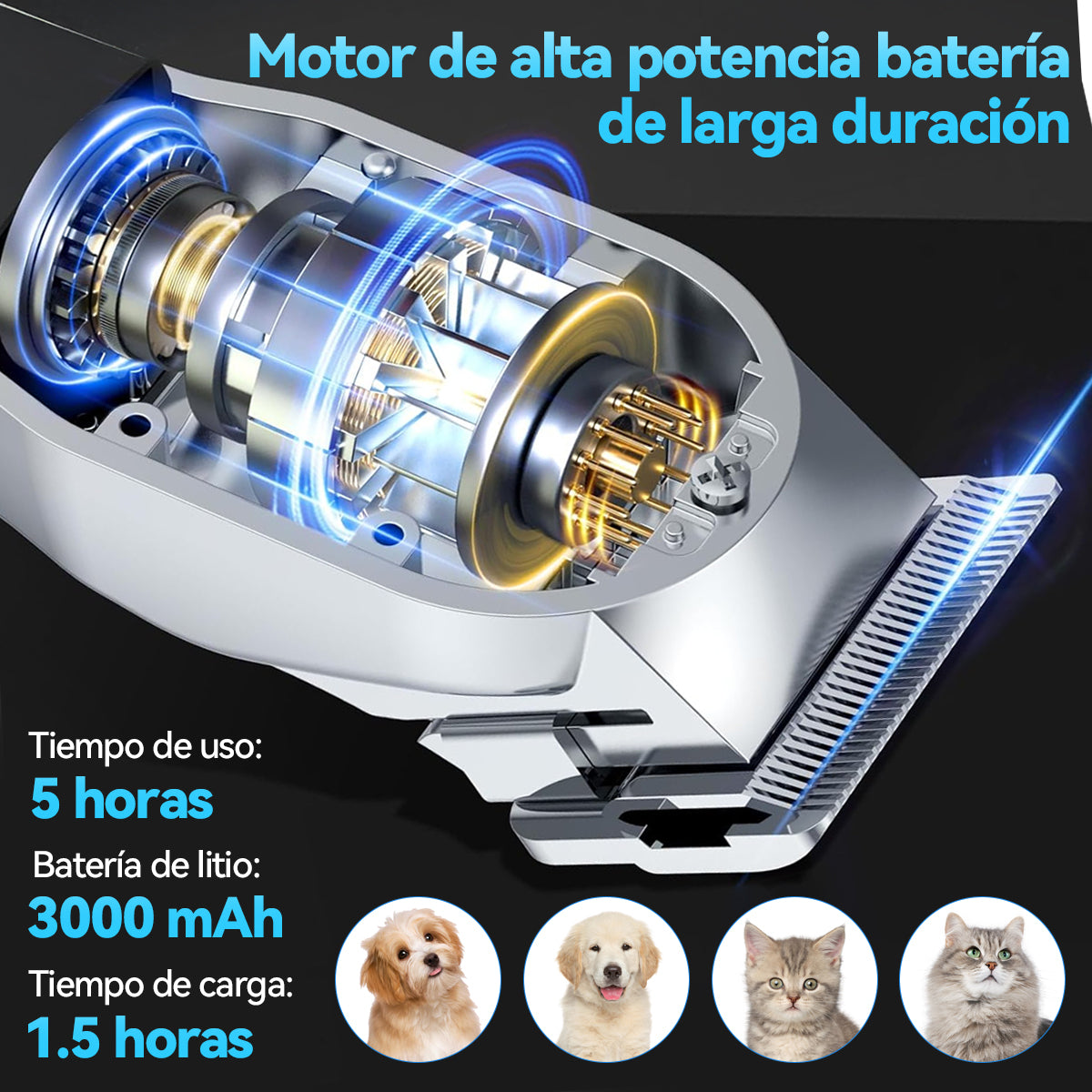 Maquina Cortador Rasurador Profesional Pelo Perro Recargable