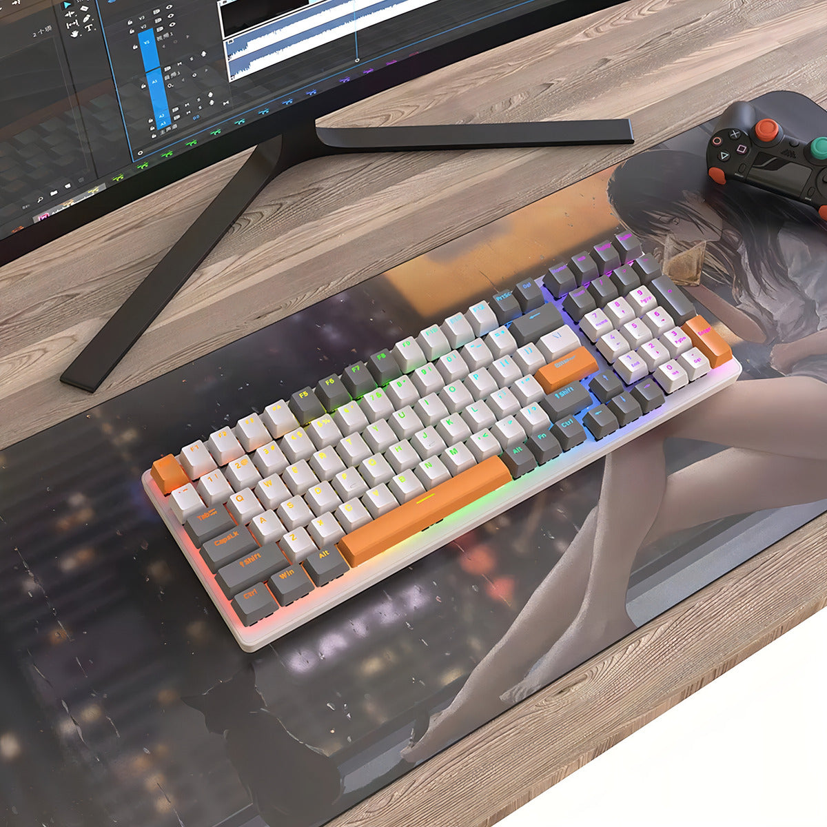 Teclado De Computadora Gamer Teclado Gamer Rgb Spanish Linear Optical Switch Red