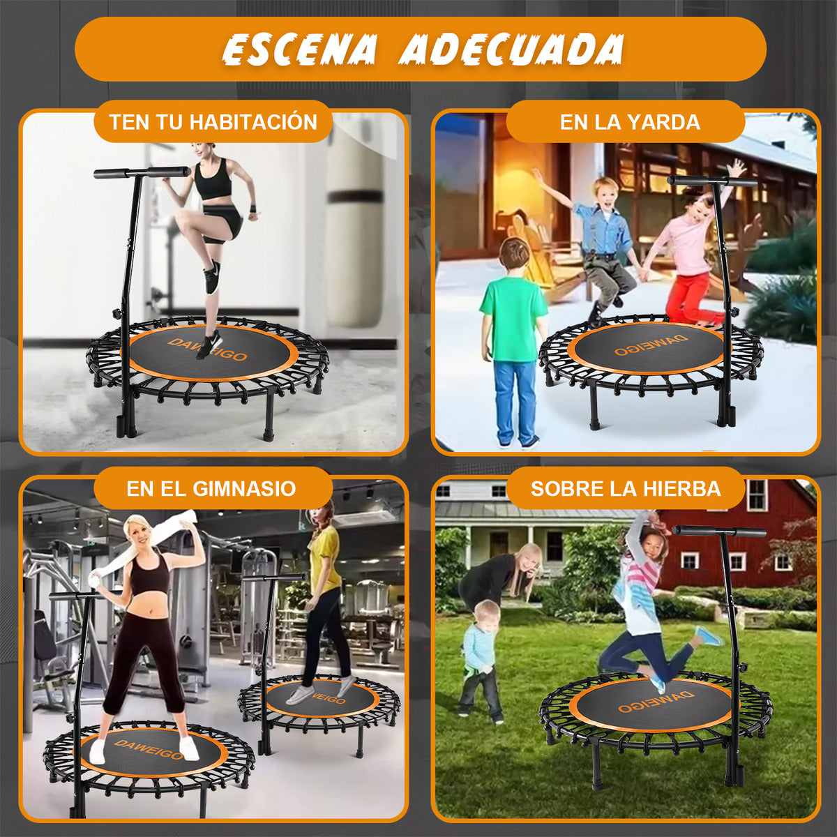 Trampolin Fitness 50in Aerobicos Ejercicio Con Agarradera