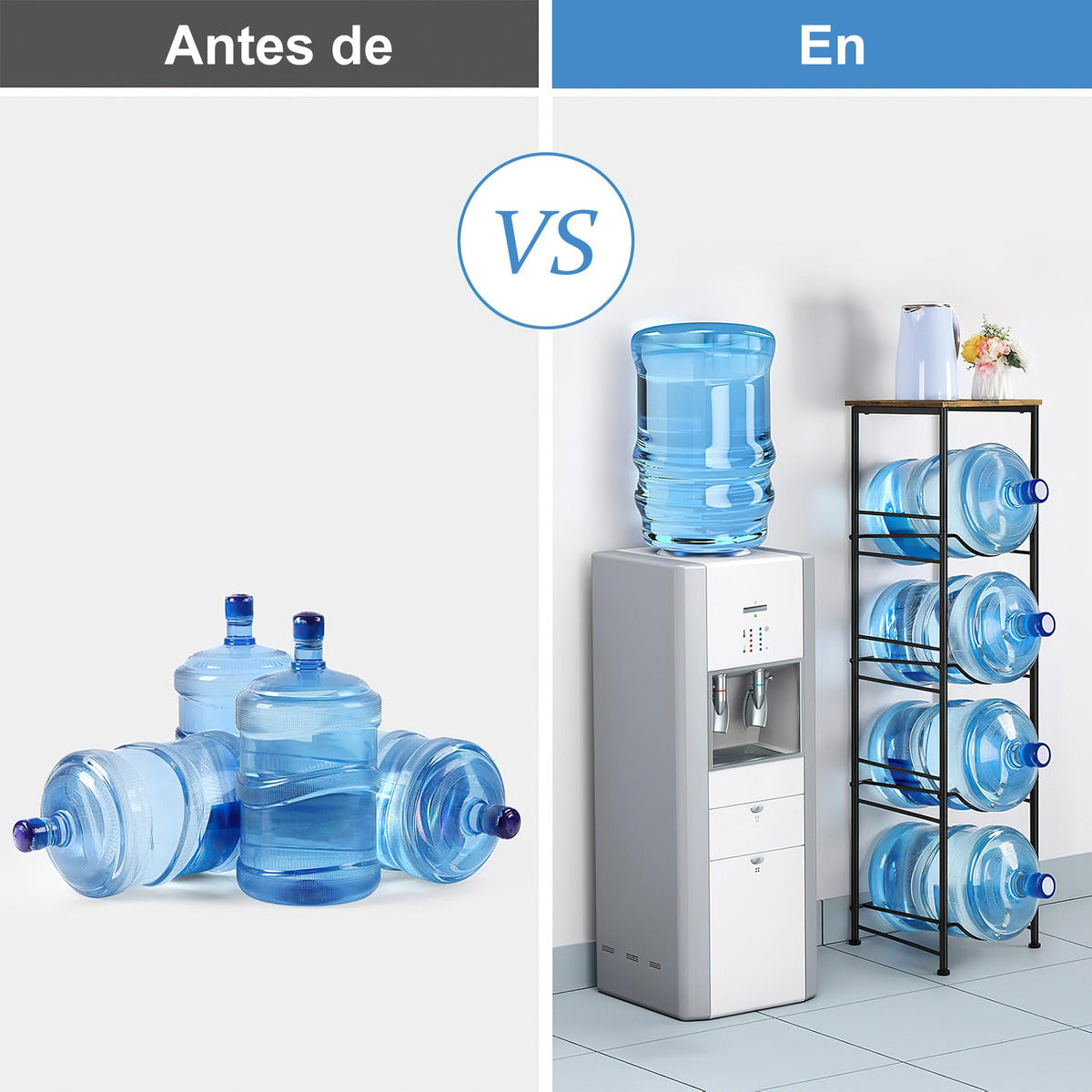 Rack Porta Garrafón Metálico 4 Niveles Para Garrafón De Agua
