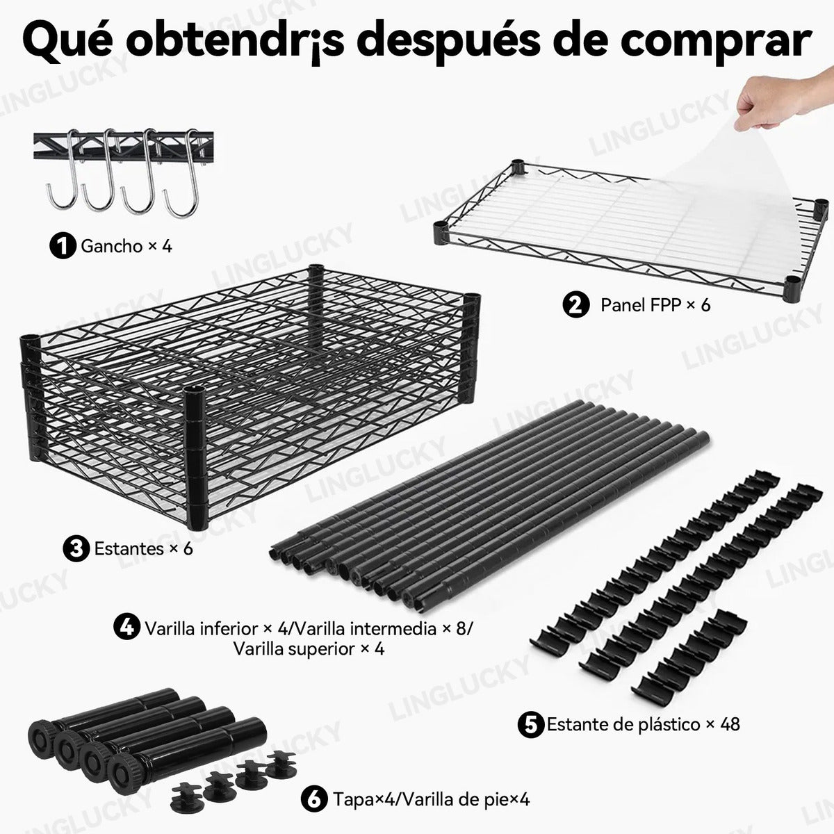 6 Niveles Hogar Anaqueles Cocina Estantes Baño Rack Metálico
