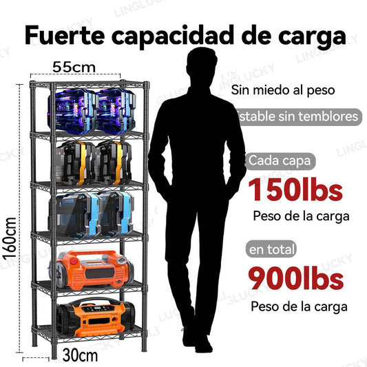 6 Niveles Hogar Anaqueles Cocina Estantes Baño Rack Metálico