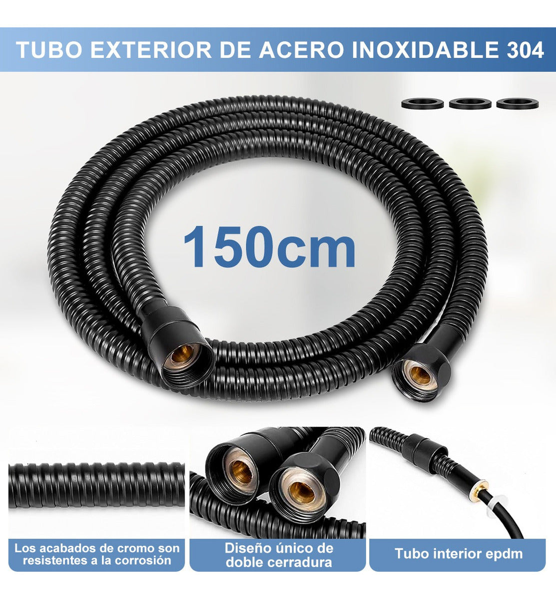 Myshower Regaderas Modernas Regadera Cuadrada Alta Presión Black Matte