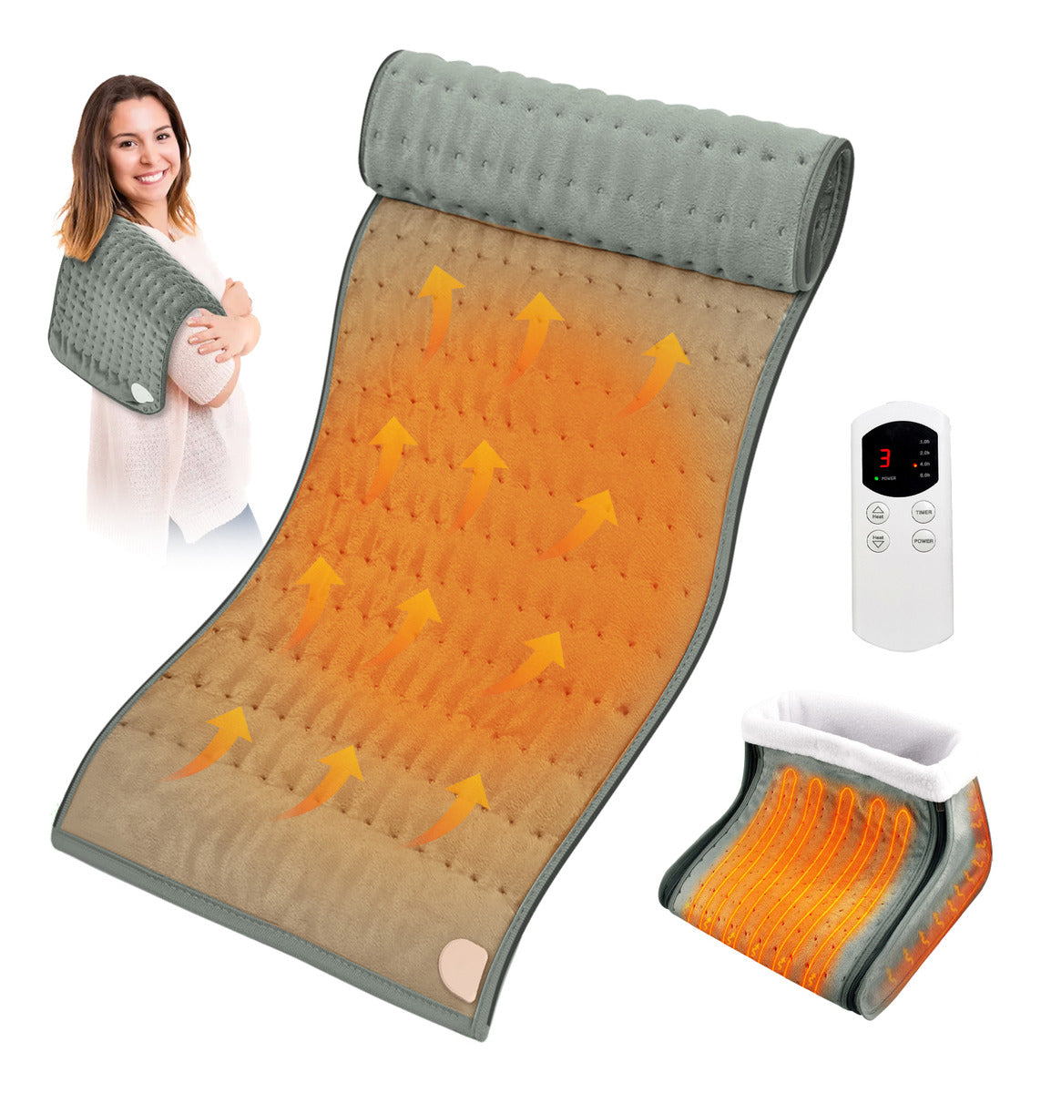 Cojín De Fisioterapia Manta Eléctrica 40x76cm 10 Niveles