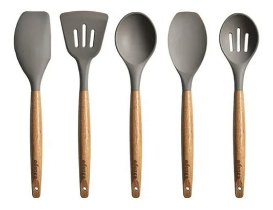 Juego 5 Utensilios De Silicona De Cocina