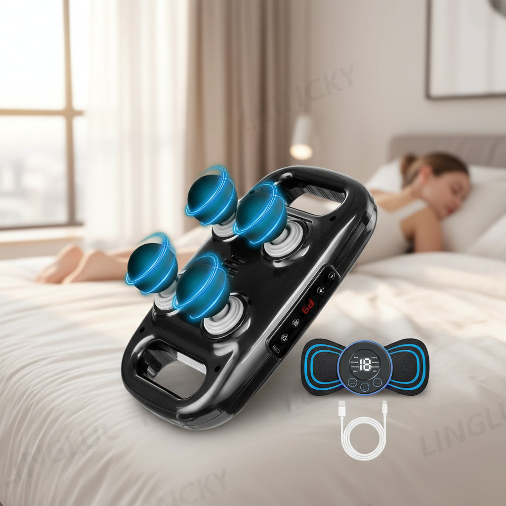 Pistola De Masaje De 6 Cabezas Y Relajador Muscular Fácil