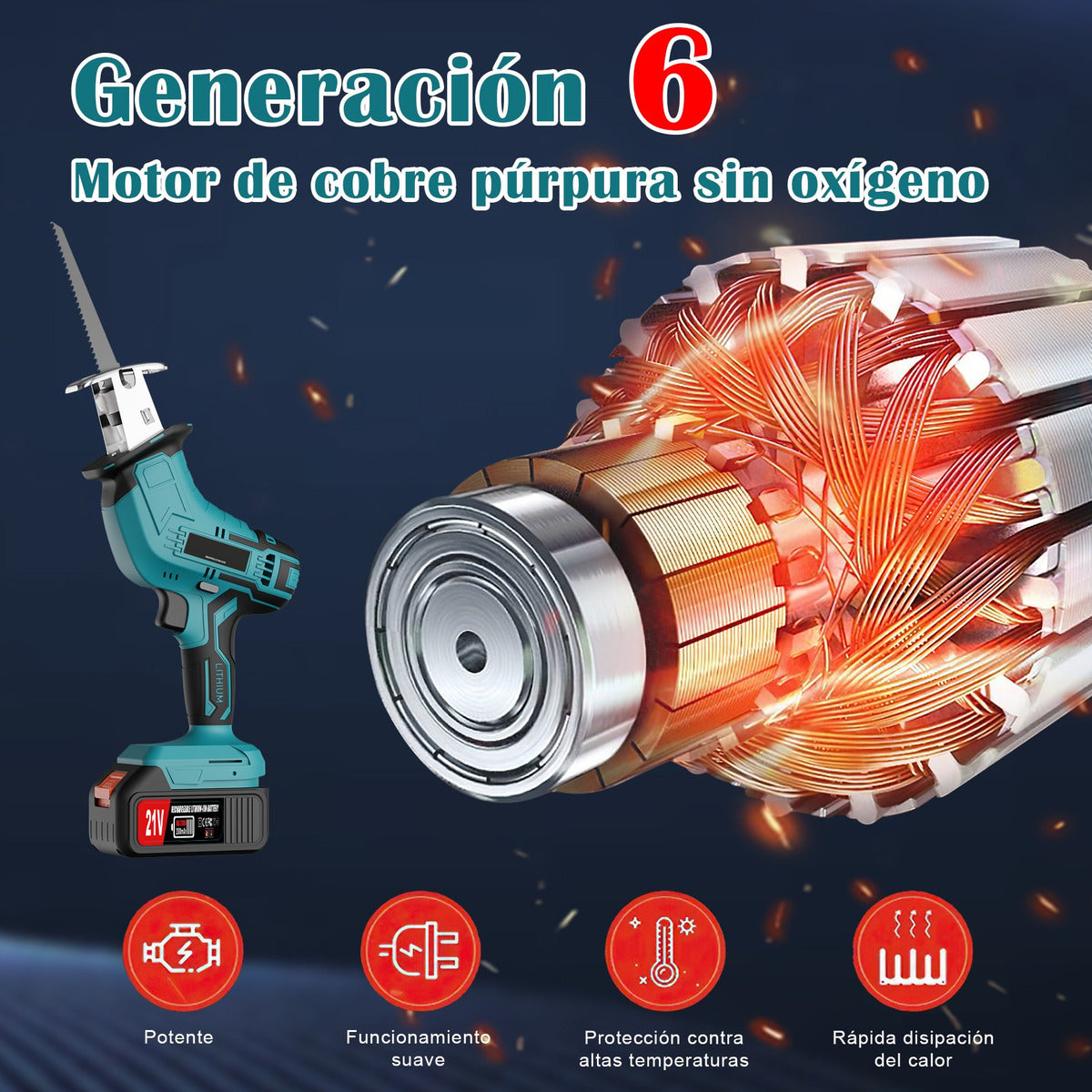 Sierra Eléctrica Recíproca Sable Inalámbrica Con 2 Baterías