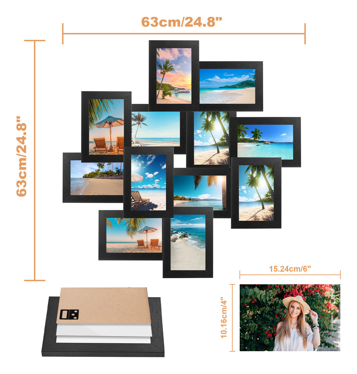 12 Piezas Marco De Fotos Marcos Cuadros Decorativos Retrato