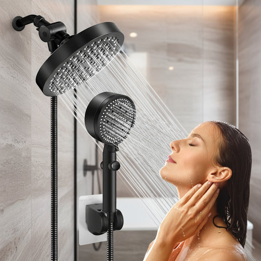 Regadera Redonda Tipo Lluvia 6''+ Ducha De Mano Alta Presión