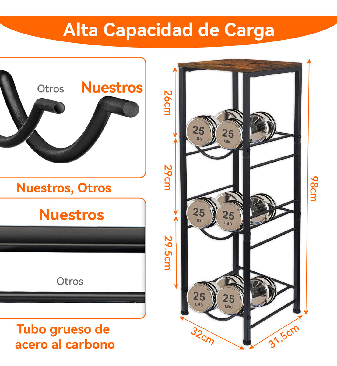 Rack Porta Garrafón Metálico 3 Niveles Para Garrafón De Agua