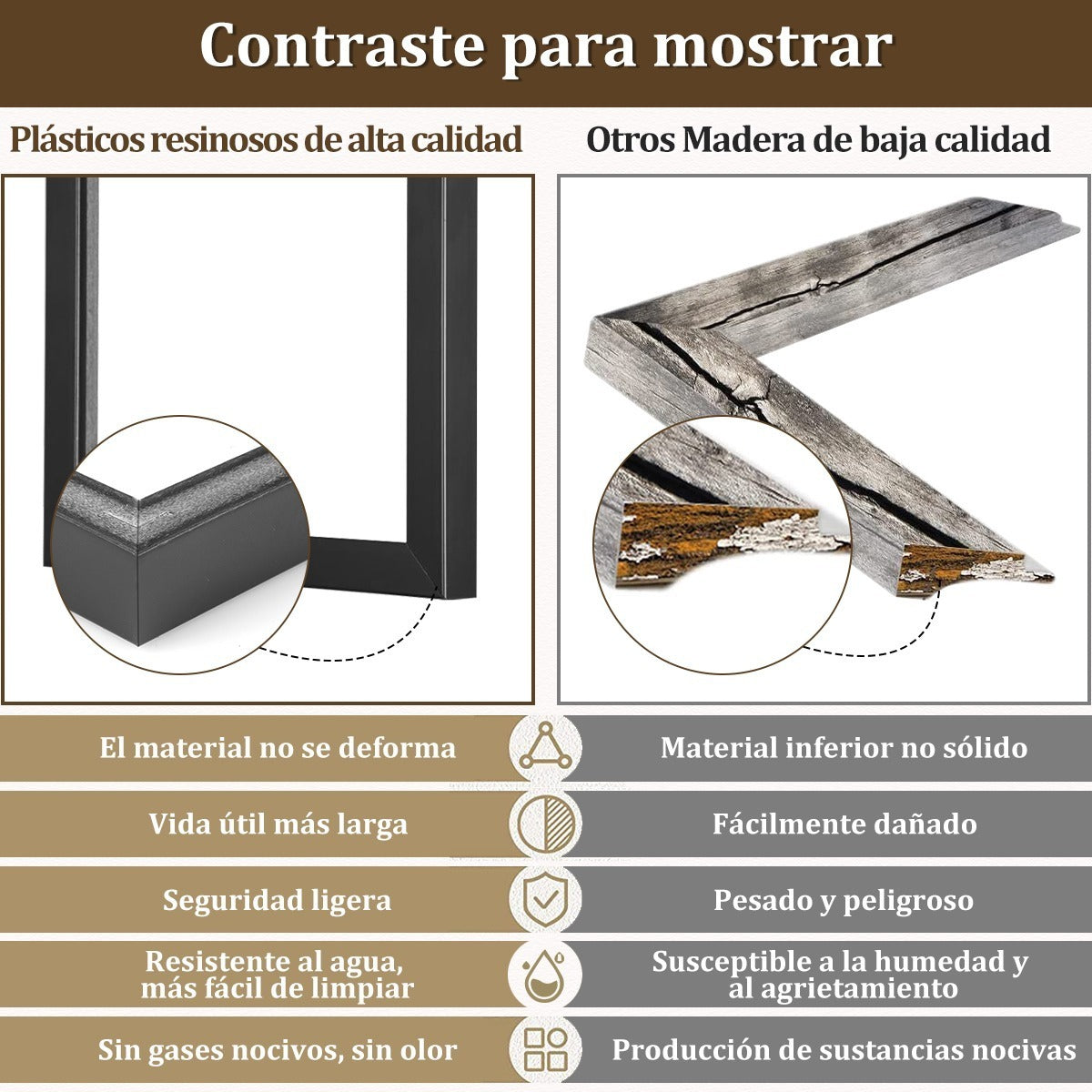 Set X 9 Cuadros Begônia Marco Negro