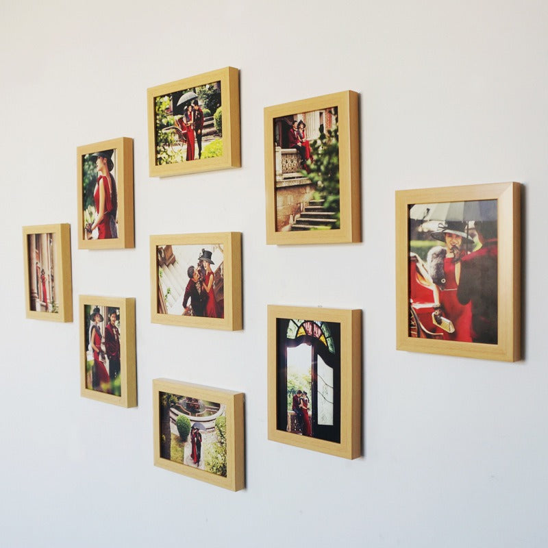 Set X 9 Cuadros Begonia Marco Negro