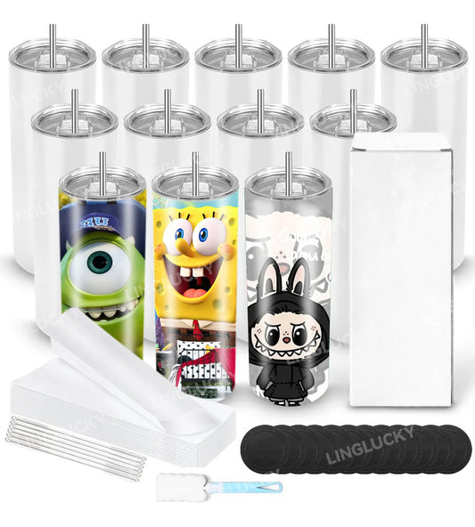 Tazas Para Sublimar Vaso Termo Sublimación 20oz 600ml 12pzs