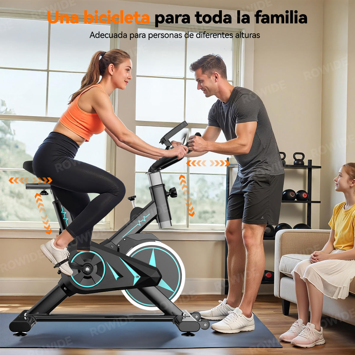 Rowide® Bicicleta Ejercicio Grande Fija Deportiva Spinning