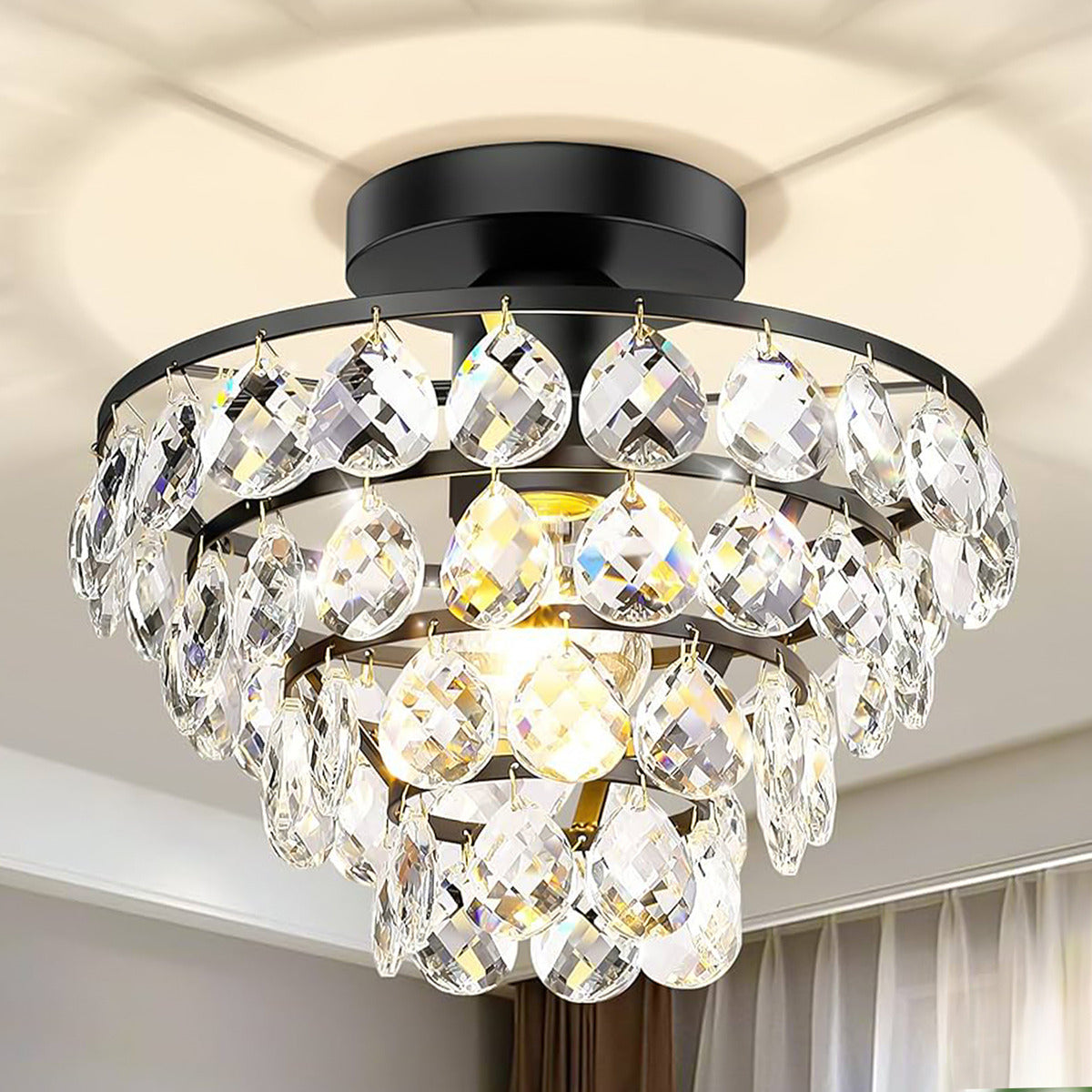 Lámpara De Techo Moderna Colgantes Cristal Lujoso Decorativa