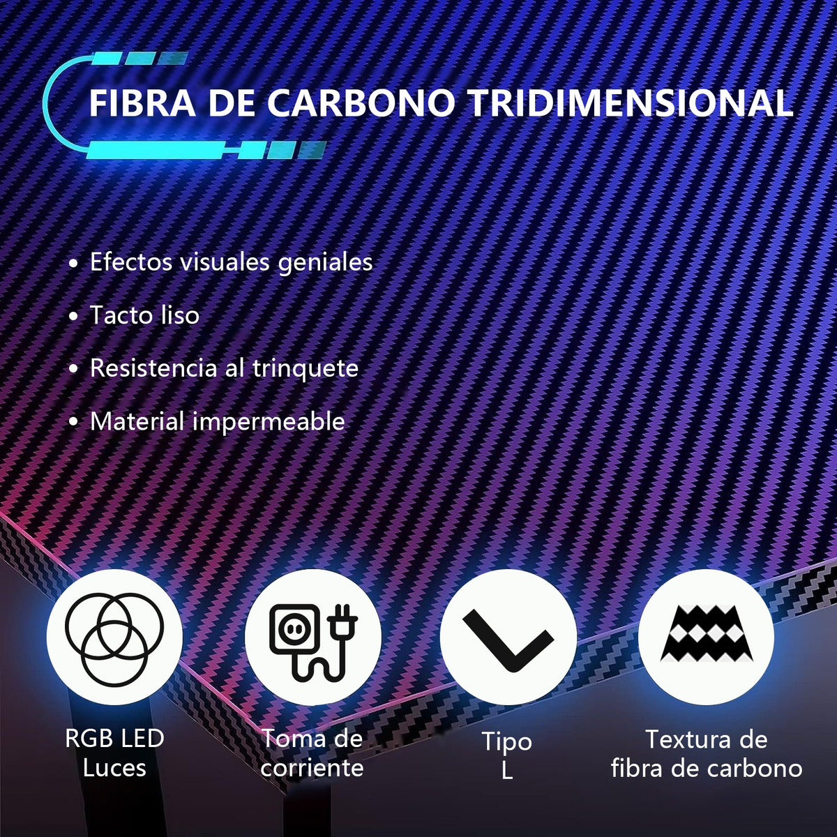 Escritorio De Oficina En Forma De L Con Luz Led Con Enchufe